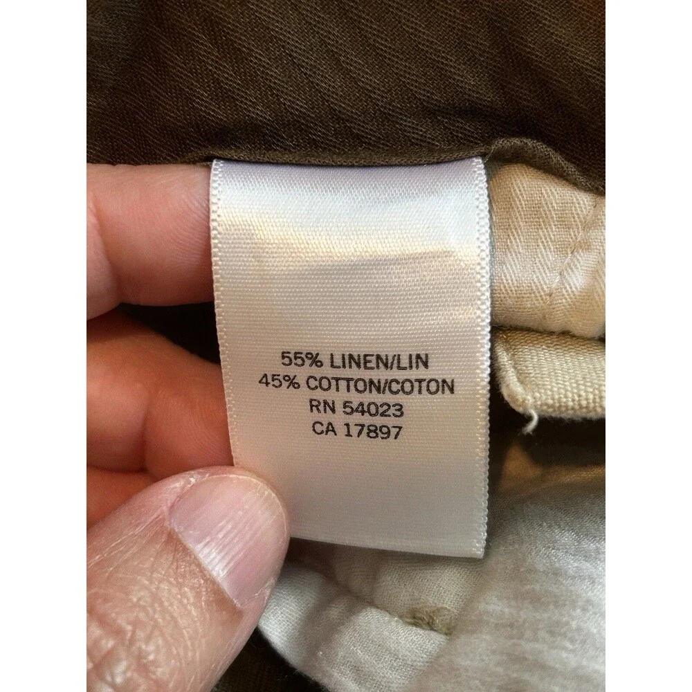Banana Republic Flat Front Linen Blend Chino Pants Men’s 33x30 Classic Beach